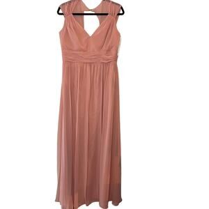 Jenny Packham JP1021 Desert Rose Cap Sleeve Chiffon Maxi Bridesmaids Dress 14